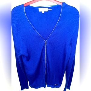 Calvin Klein blue sweater with zipper detail